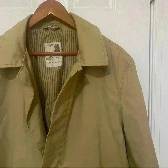 Vintage Old Navy Khaki Trench Coat Size M - Picture 2 of 10